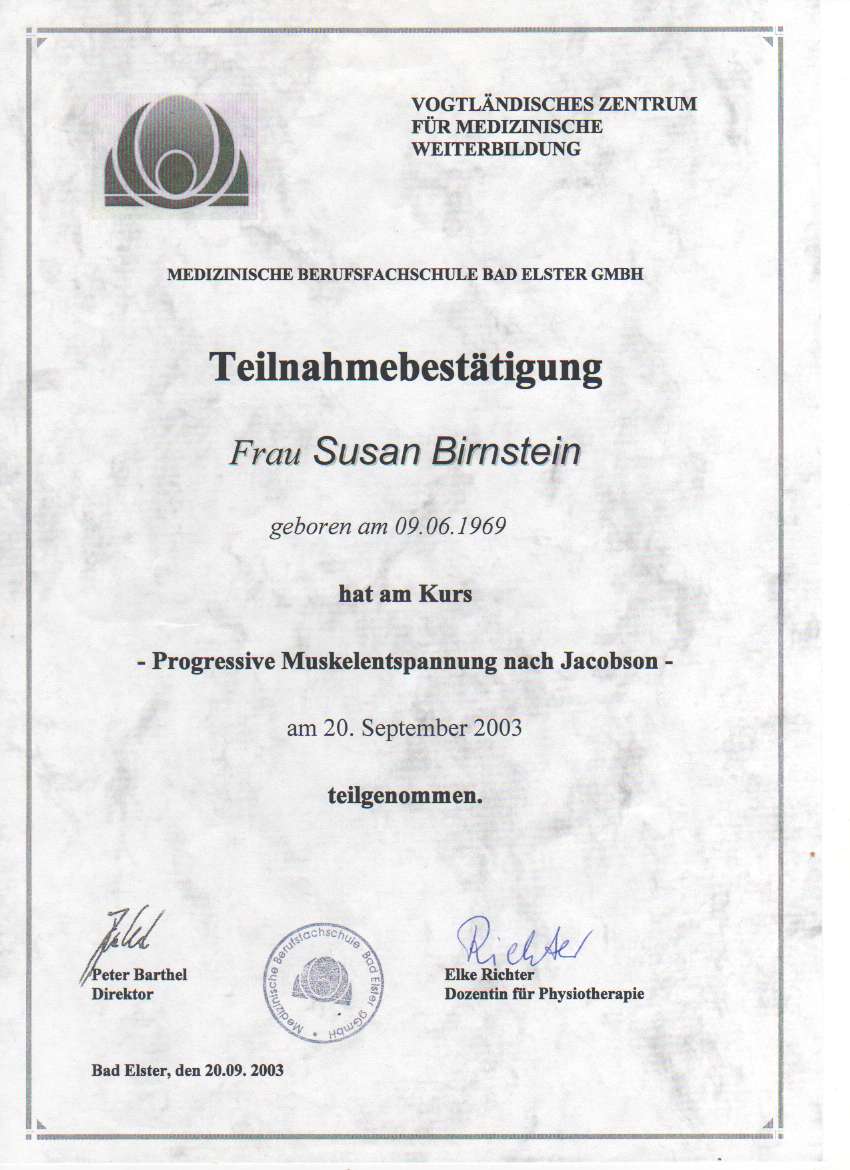 progressive Muskelentspannung 2003 Susen Birnstein