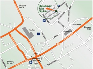 Karte vom Zeulenrodaer Standort, Physiotherapie Susen Birnstein