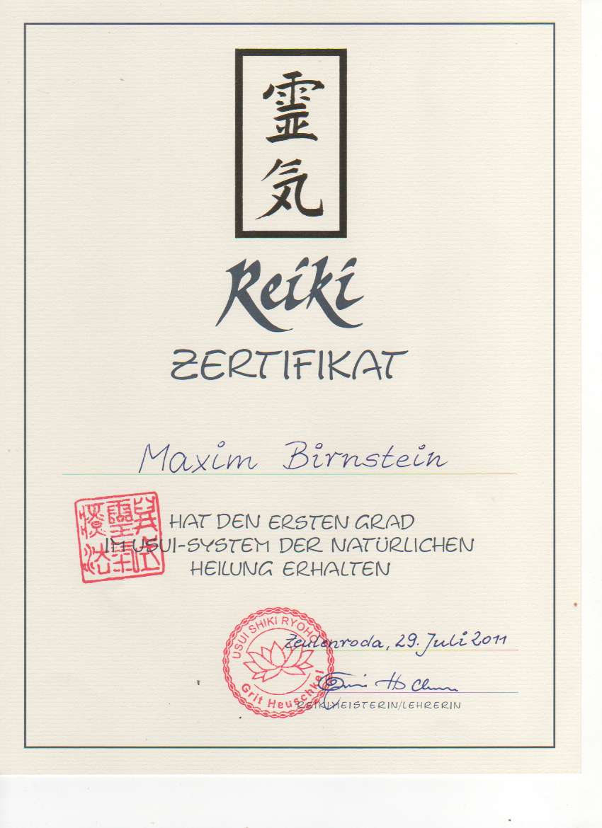 Reiki-Seminar Maxim Birnstein