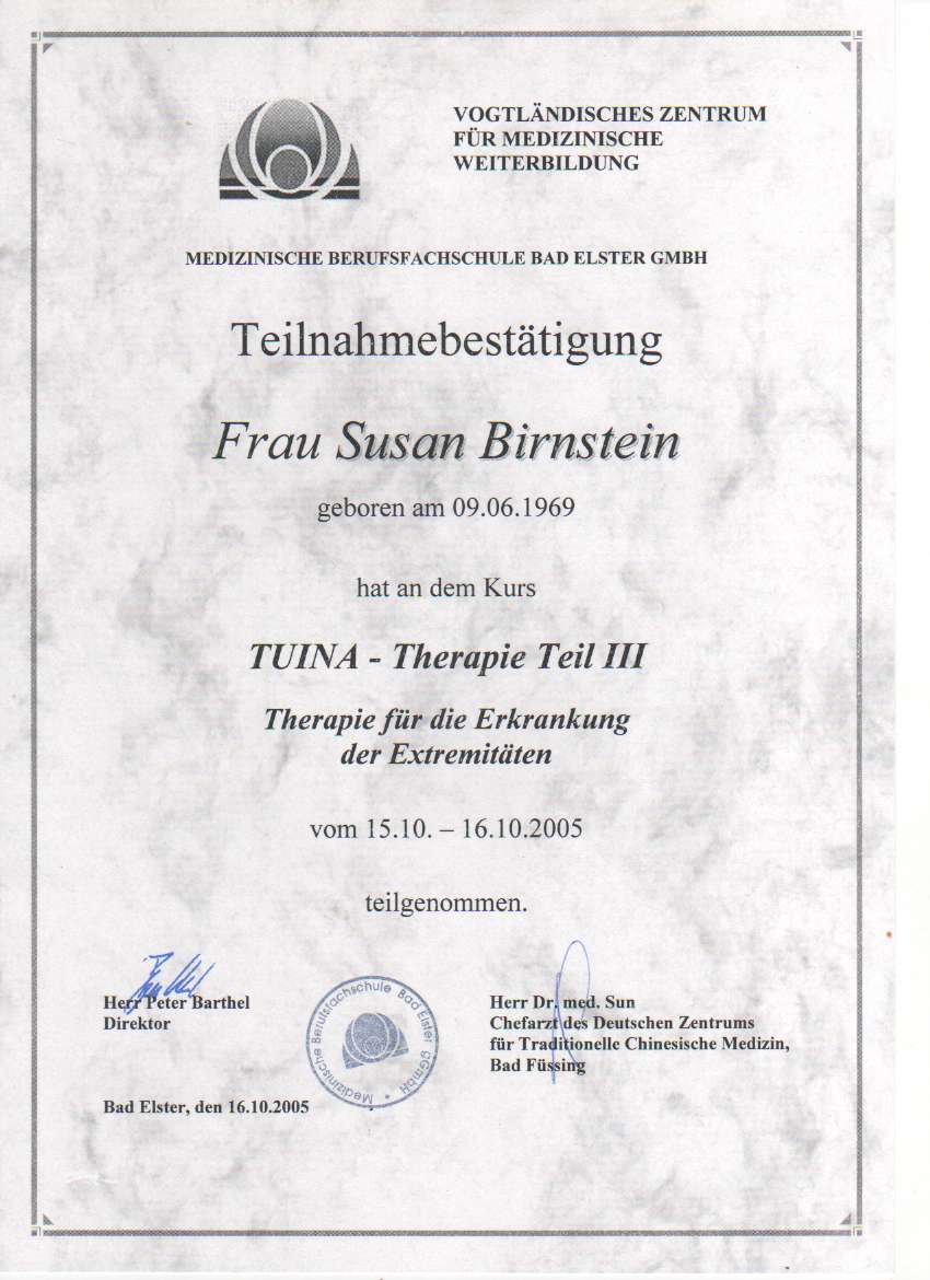 Tuina Teil III, Susen Birnstein, Zeulenroda-Triebes